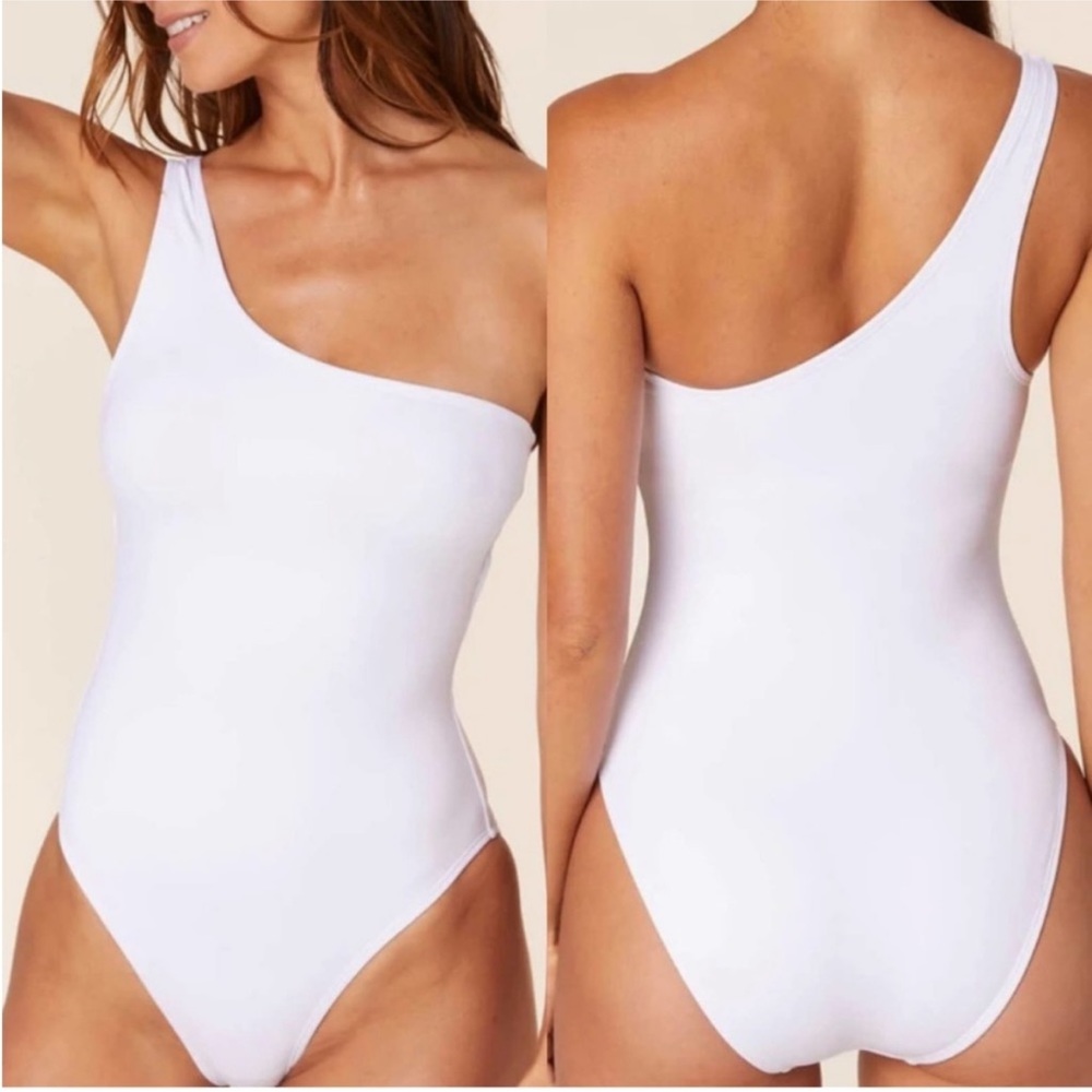 NWT Andie Nantucket One Shoulder One Piece in White M - Picture 1 of 8